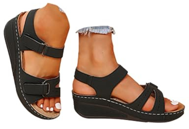 Yinguo Sandals for Women Ladies Summer Beach Orthopedic Shoes Breathable Comfortable Open Toe Hollow Slide Walking Sandls