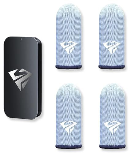 OUDQFCJ 4 Pièces Gaming Finger Sleeves - pour Le Jeu Mobile - PUBG Mobile Gaming Finger Sleeve - Gants Gaming - Téléphone Portable Pouce Trigger Touchscreen