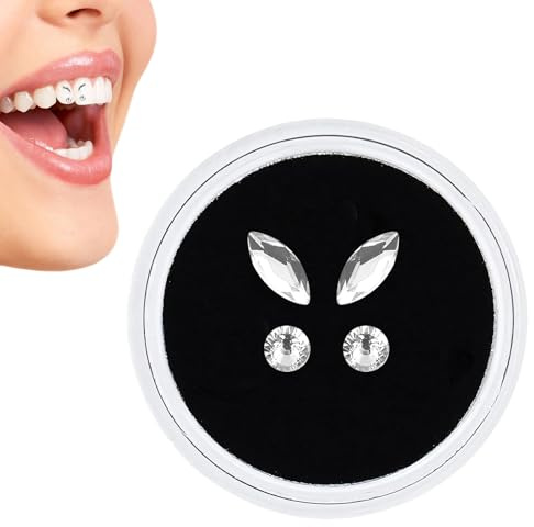 Joyas de sarro 4 piezas/caja, joyas de piedras preciosas, piedras dentales de belleza, piedras dentales de cristal, kit de gemas de dientes, gemas de diamante, juego de sarro oculto, para decoración