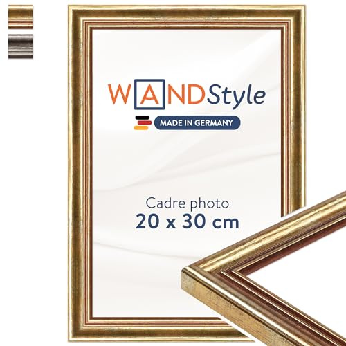 WANDStyle Vintage wooden photo frame, gold frame, photo frames 20 x 30 cm | Picture Frame 30 x 20 cm, Picture Frames and Posters, Hanging Frame, H400 – Made in Germany