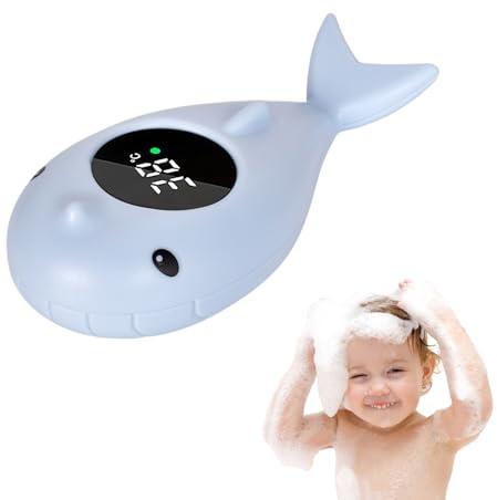 Homirty Termometro da Bagno Digitale, Termometro Bagnetto Neonati, Termometri Bagnetto Digitale, Termometri Acqua con Funzione di Avviso Della Temperatura a Luce LED (Blu)
