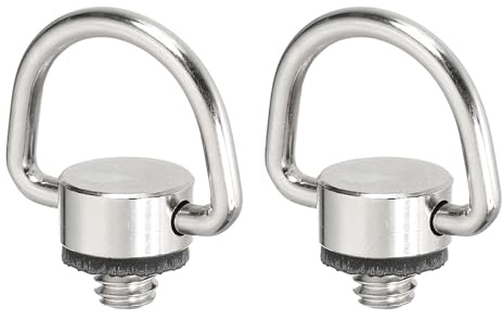PATIKIL Kamera halsrem D-ring skruvhållare 1/4 tum, 2 st rostfritt stål kamera fästskruv för handledsrem rem rem DSLR, silver