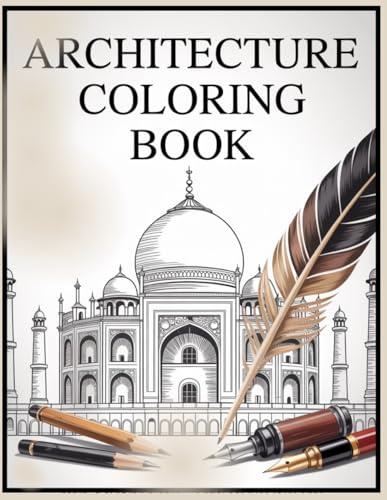 Architecture Coloring Book: Relaxing Line-Art Designs of Famous Buildings & Landmarks