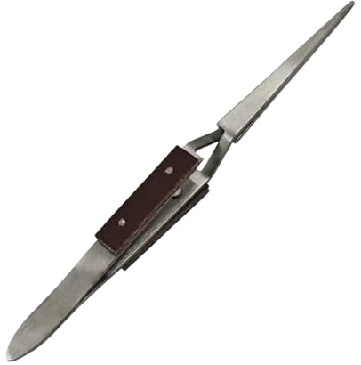 ApexPine Cross Locking Precision Tweezers for Electronics Craft Repair | cross locking stainless steel tweezers, fine straight tip, for soldering electronics jewelry making repair