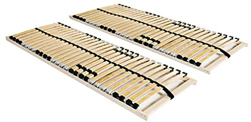 Yunovire Ribbotten, set om 2, 70 x 200 cm, 28 ribbor i björkträ, 7 zoner, bokträram, justerbar styrka, för sängar, moderna sovrumsmöbler