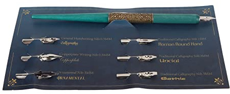 Tnfeeon Dip Pen, Retro Lätt Kalligrafipenna med 6 Spetsar för Ritning och Kalligrafi, Lämplig för Alla Kunskapsnivåer