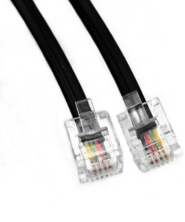 JZK 2M Noir Câble haut débit RJ11, rallonge téléphonique, câble Internet DSL, câble ADSL, pour routeur, téléphone fixe, télécopieur, modem