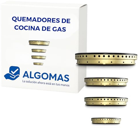 ALGOMAS® Quemadores Cocina Gas Universales | Pack 4 Quemadores y Tapas 92 mm 62 mm 62 mm 42 mm | Compatible con Zanussi Nardi Teka Balay Fagor | Repuesto Fogones Gas