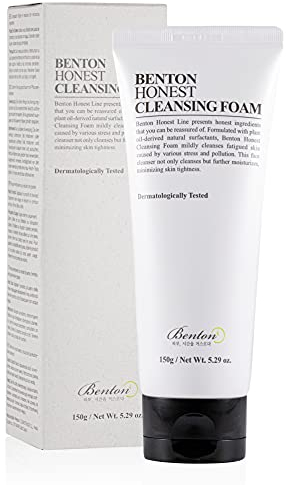 BENTON Honest Cleansing Foam 150g (5.29 oz.) - Camellia Japonica Seed Oil & Palm Oil Contained Hydrating Foaming Cleanser, Creamy and Fine Elastic Bubbles, Pore Care, Deep Cleansing without Irritation