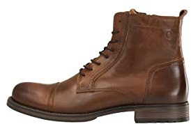 JACK & JONES Jfwrussel Leather Cognac 19, Bottes Motardes Homme, Marron (Cognac Cognac), 44 EU