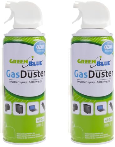 Green Blue GB400 tryckluftsspray 2 x 400 ml Air Duster rengöring tryckluftsspray tryckluft renare tryckluft dator renare