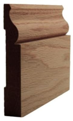 EWBB11 Colonial Baseboard 4 Tall x 11/16 Moulding. Unfinished, Red Oak, 94