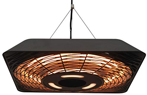 Outsunny Infrarotstrahler 2000 Watt Heizstrahler mit Fernbedienung 3 Heizstufen Schutzhülle LED-Anzeige IP45 Wärmestrahler Terrassenstrahler Standheizer Infrarotheizung Schwarz