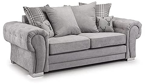 Verona Sofa | 3 Seater 2 Seater Corner Sofa | Grey Fabric Sofa | Living Room | Warranty Included (3 Seater)