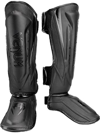 Venum Elite Evo Shin Guards - Black/Black Large