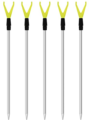 Zite Fishing Teleskop Rutenhalter Angeln 75-135cm – Angelzubehör Rutenauflage Forellen & Karpfen Fischen - Aluminium Rutenständer Schnurlaufkerbe (5 Stück)