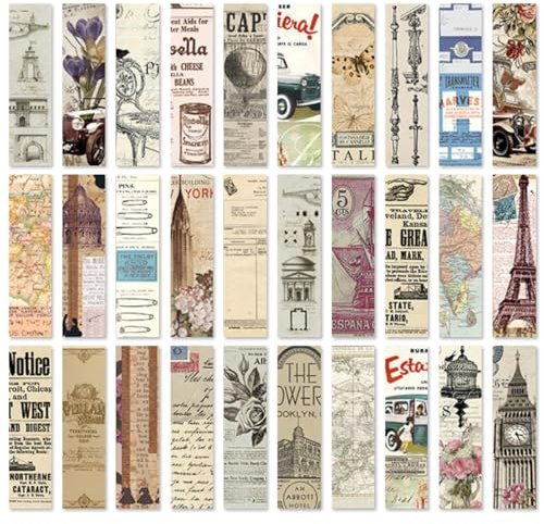Generic 30PCS Vintage Aesthetic Bookmarks for Reading Women, Retro Natural Butterfly Flower Boxed Cardboard Paper Bookmarks Gifts for Book Lovers (B - 30 PCS)