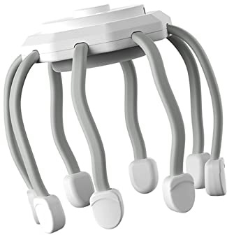 JAYIOLA Masseur électrique Du Cuir Chevelu, Griffes de Pieuvre, Cadeau de Masseur, Gratte-tête avec Câble USB Griffes de Massage Du Cuir Chevelu, Blanche