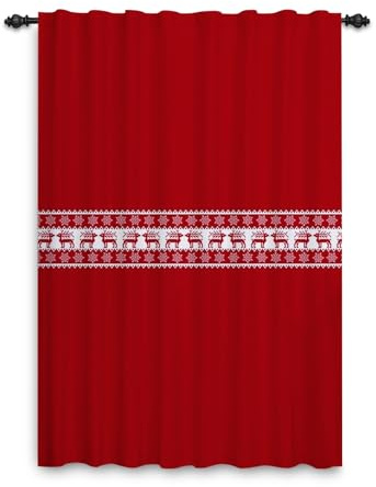 ggaimwf Julgardiner Vardagsrum Nordic Röd Hobo Gardin God Jul Sovrumsgardiner Fönsterdekoration Vinter Inredning Skiljegardin Blyertspenna Vik 132x214cm 1 Panel