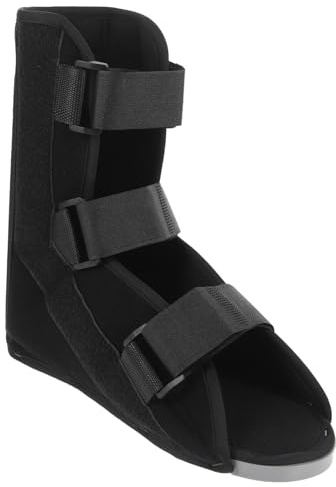 FRCOLOR Foot Support Brace for Ankle Fixation Adjustable Sprain Rehabilitation Shoe with Breathable Composite Cloth Lightweight T-shoe for Comfortable Recovery Black