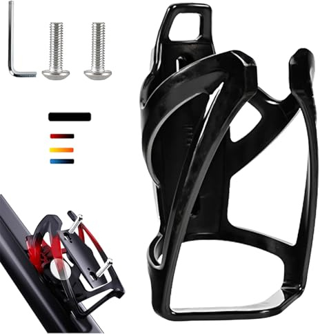 Porte-Bidon Vélo avec Support AirTag Caché, Design Latéral, Antivol avec Suivi GPS, Compatible Bouteilles 0.5–1.1L, Matériau Résistant, 4 Couleurs, Vis Antivol Incluses