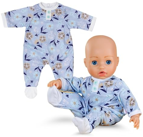 Baby Annabell Blue Romper - Soft fabric with floral patterns - Fits any 43cm Baby Annabell & BABY born baby dolls doll clothing - Suitable for Children Aged 3+
