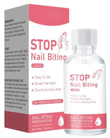 Unghie per Bambini Smalto Stop Mangiarsi Le Unghie 30ml | Liquido Rinforzante Trasparente Per Infanti, Adulti e Mani Senza