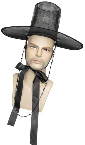 Sombrero tradicional coreano con correa en el pecho, transpirable, ajustable, para niños, del mismo estilo, sombreros para disfraces, espectáculos, fiesta temática
