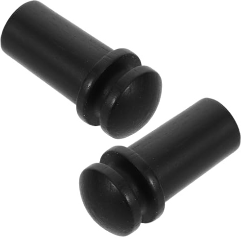 ibasenice 2 Pièces Boutons de Sangle en Bois 12mm pour Guitare, Noir