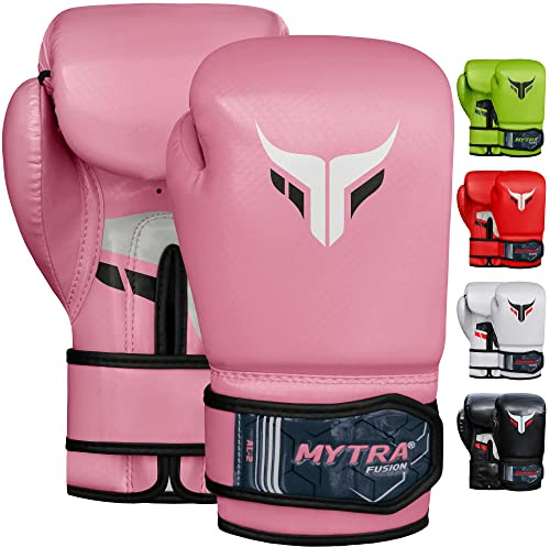 Mytra Fusion Boxing Gloves for Men, Women & Junior Training, Punching Bag, Sparring, Kickboxing, Fighting, Muay Thai, Bag Gloves (Pink, 8-oz)