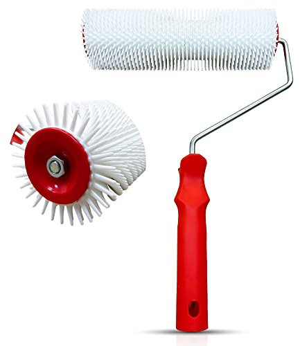 PRACTEVIE | MARQUE FRANCAISE | GARANTIE A VIE | Rouleau débulleur 23cm largeur | Longueur des pointes 1,3cm | Rouleau débulleur ragréage | Idéal pour tout type de sol | S'adapte à toutes les perches