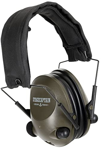 Stagecaptain ContraNoise CN-29GN Aktiv-Gehörschutz Kopfhörer - Kapselgehörschützer mit “Active-Volume-System” - Reduziert Außenschall um 25dB - Perfekt für Jagd, Schießsport und Böllerschützen - Grün