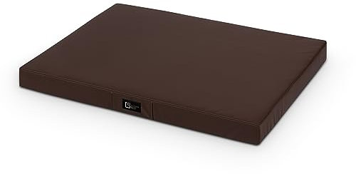 exclusive BED Hundematte Tina Grosse Mittelgroße Kleine Hunde - Hundekissen Hundebett aus Öko-Leder - Waschbar Wasserdicht Kuschelig Langlebig Abriebfest Reißfest (L | 80x60x8cm, Braun)