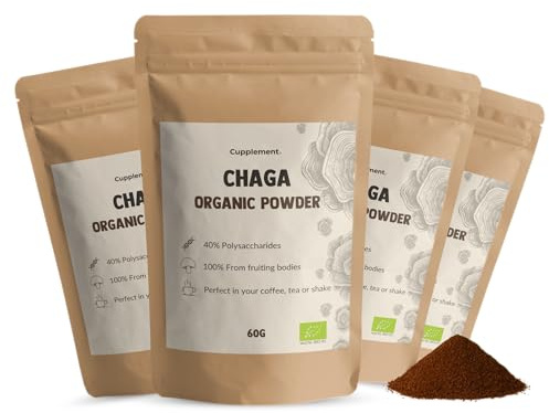 Cupplement Chaga 240 Gramm Kostenloser Schaufel - Powder - Pulver - Supplement - Superfood - Pilz - Mushroom - Keine Tee, Kapseln, Extract oder Kaffee - Für 4 Monate
