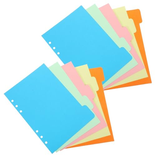 MAGICLULU 18 Stk A5-index-trennseite Lose-blatt-einlegeseite Registerteiler, Registerreiter Herausnehmbare Trennseite Bindemittel-separatoren A5-ordnerteiler Loses Blatt Papier Luftzug A6