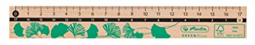 Herlitz Holz Lineal 17cm GREENline für Rechts- und Linkshänder / Farbe: grün