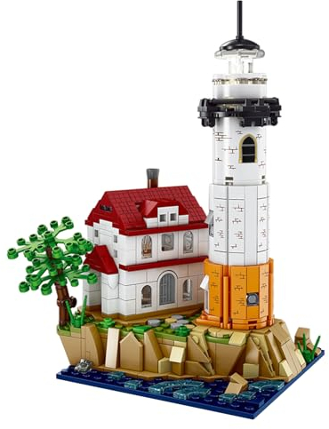 Oichy Leuchtturm-Bausteine Meeresarchitektur Konstruktionsspielzeug STEM Klemmbausteine-Sets für Geschenke und Dekorationen (516 Stück)