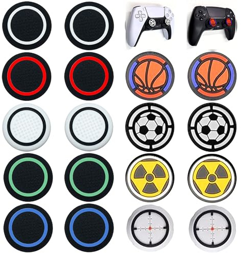 18 Grips Mando ps5 | Grips para ps4 | Funda de Mando ps5 | thumbstick ps5 | Cubre Joystick Xbox One Series X/S | Tapas Joystick ps4 | Ps5 Accesorios | Grips ps5 **