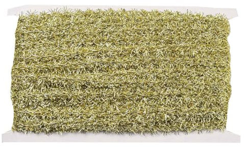 CABODYALS 18.28M Christmas Gold Tinsel Garland Ribbon Mini Xmas Thin Metallic Trim Foil Twist Sparkle Fluffy Halloween Ribbon Wired for Sewing Making Gift Wrapping Party Birthday Decoration Supply