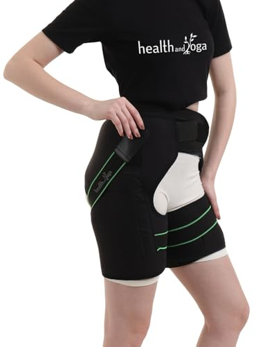 HealthAndYoga™ Extra Padded Hip Protection Belt-Pioneering Design Binder Support Brace to Reduce Falls, Hip Fracture, Injury-Rehab Aid for Post-Surgery Recovery-Free Size, Unisex (Both Sides)