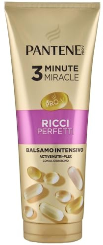 Pantene Balsamo 3 Minute Miracle Ricci Perfetti, Per Ricci Crespi, Pro-V e Active Nutri-Plex 220ml