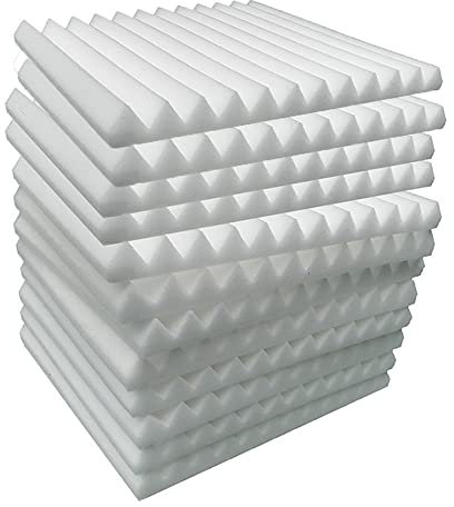 Lonrtesw Acustici nel Schiuma 12 Pz, Insonorizzati 30X30X5Cm, Pannello Fonoassorbente Ad Alta Densità per Pareti