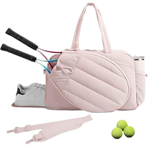 Genérico Bolsa De Raquetas De Tenis | Bolsa Deportiva de Tipo Duffle con Compartimento para Zapatos - Organizador Resistente Al Agua para Viajes Deportivos Trabajo Y Oficina