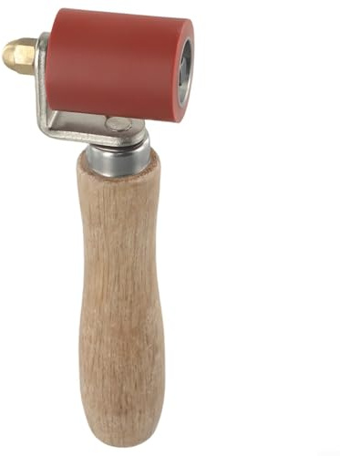 Rouleau de pression manuel en silicone 40 mm, haute résistance pour membrane imperméable en PVC et bâche de soudure, avec roulement bidirectionnel et WO (rouge)