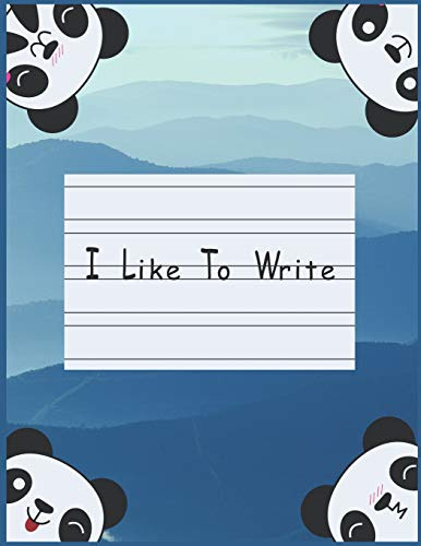 I Like To Write: Double Line Notebook For Kids – Blue Panda