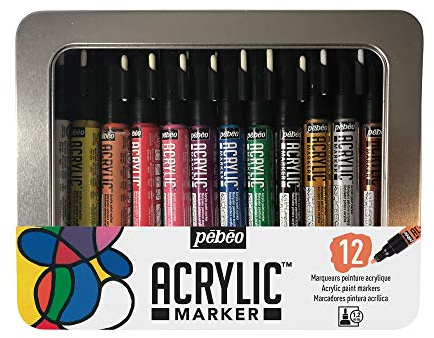 PEBEO Acrylic Markers, Assorted, 12X1.2MM