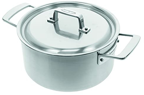 Demeyere casserole induction Essential 5 – Casserole inox avec couvercle pour tous types de cuisinières dont induction – Casserole en inox à 5 couches - 30 ans de garantie - Ø 20 cm