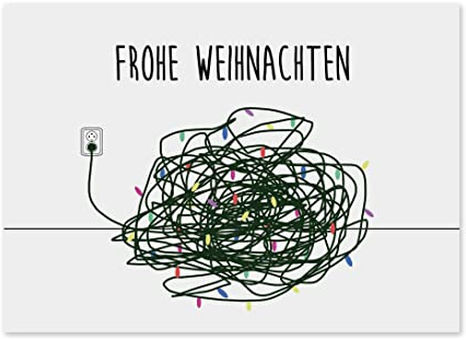 Nastami Weihnachtskarte lustig Postkarte Weihnachten Weihnachtskarten (Kabelsalat)