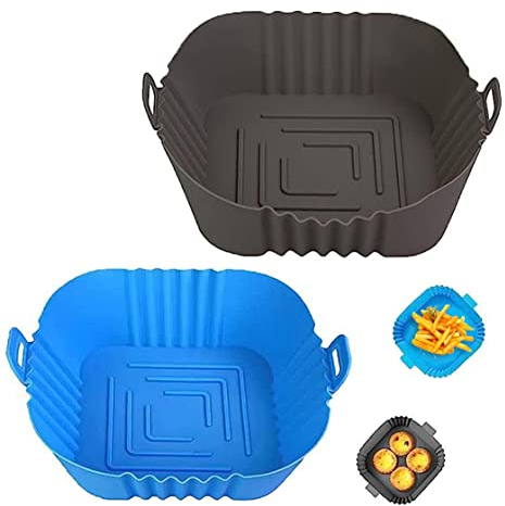 2pcs Silicone Air Fryer Liners, 7.8inch Reusable Air Fryer Silicone Liner Air Fryer Accessories Replacement of Disposable Parchment Paper Liner
