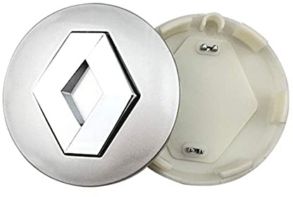 HEYCE 4Pcs Tapas para Llantas tapacubos tapabujes Tapas de Cubo de Centro de Rueda 57mm para Koleos Duster Megane,Silver